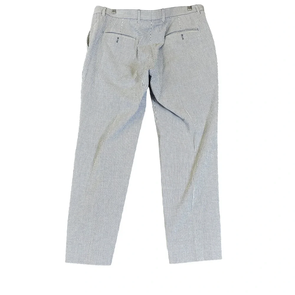 Tommy Hilfiger Mens Seersucker Striped Dress Pants Blue White 38W x 30L